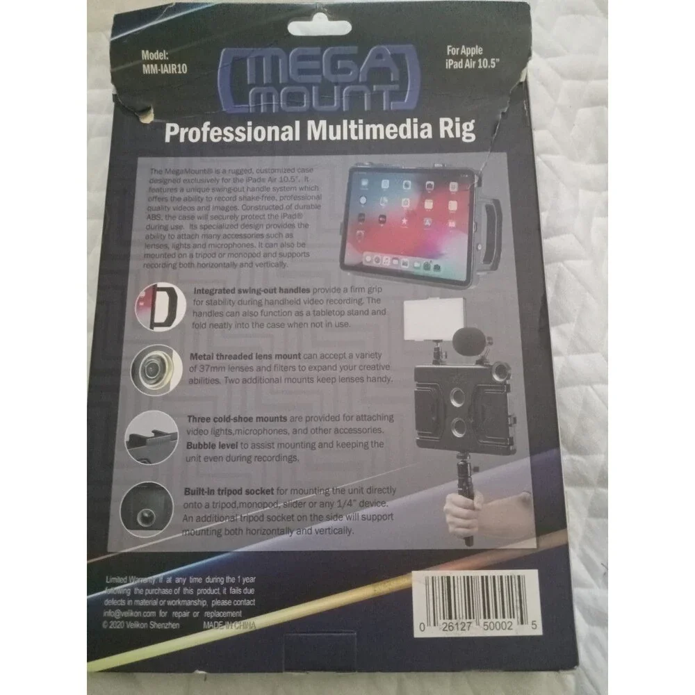 MegaMount Multimedia Rig Case Video Stabilizer for Apple iPad Air 10.5 inch [3rd